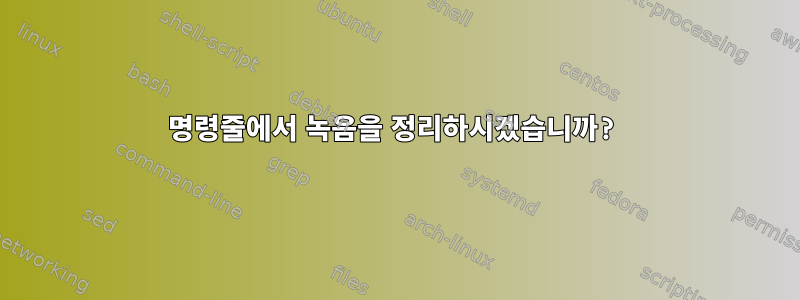 명령줄에서 녹음을 정리하시겠습니까?