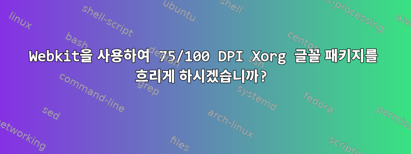 Webkit을 사용하여 75/100 DPI Xorg 글꼴 패키지를 흐리게 하시겠습니까?