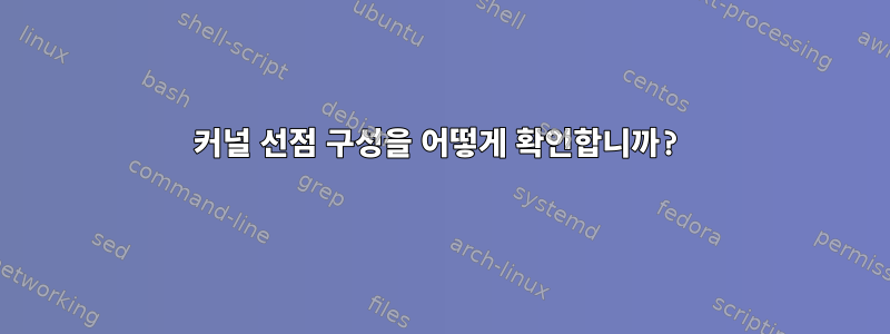 커널 선점 구성을 어떻게 확인합니까?