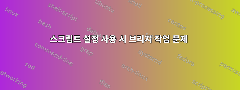 스크립트 설정 사용 시 브리지 작업 문제