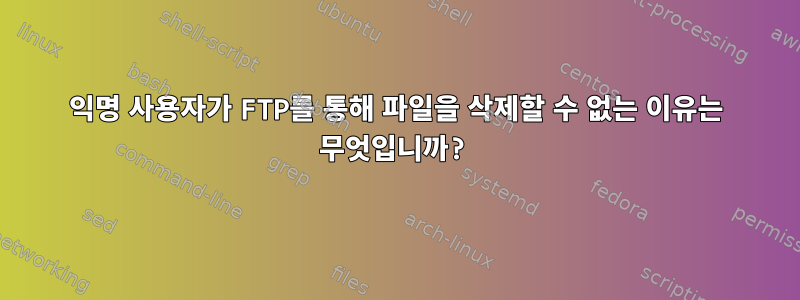 익명 사용자가 FTP를 통해 파일을 삭제할 수 없는 이유는 무엇입니까?