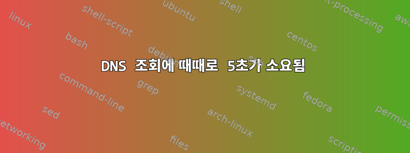 DNS 조회에 때때로 5초가 소요됨