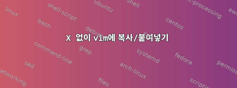 X 없이 vim에 복사/붙여넣기