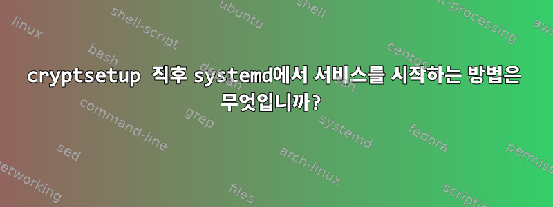 cryptsetup 직후 systemd에서 서비스를 시작하는 방법은 무엇입니까?