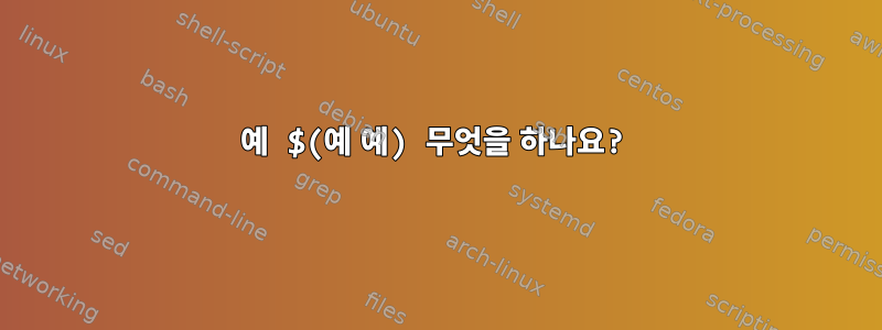 예 $(예 예) 무엇을 하나요?