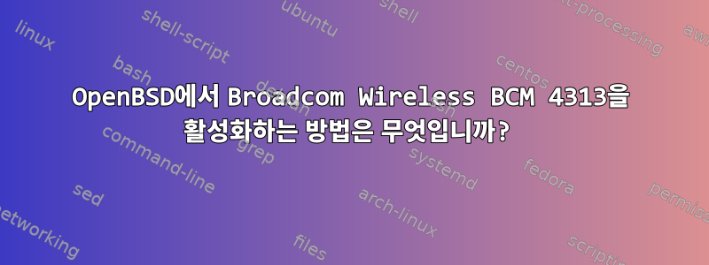 OpenBSD에서 Broadcom Wireless BCM 4313을 활성화하는 방법은 무엇입니까?