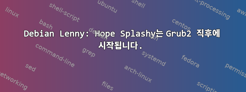 Debian Lenny: Hope Splashy는 Grub2 직후에 시작됩니다.