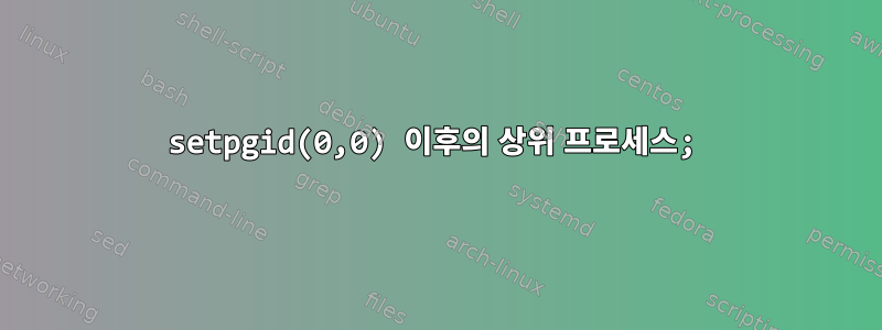 setpgid(0,0) 이후의 상위 프로세스;