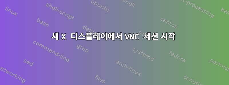 새 X 디스플레이에서 VNC 세션 시작