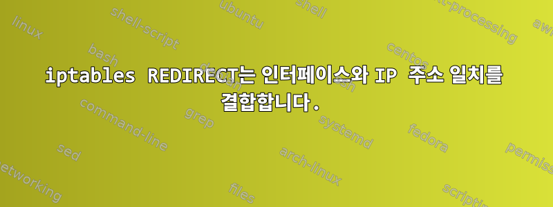 iptables REDIRECT는 인터페이스와 IP 주소 일치를 결합합니다.