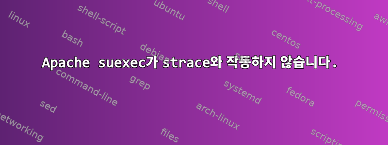 Apache suexec가 strace와 작동하지 않습니다.