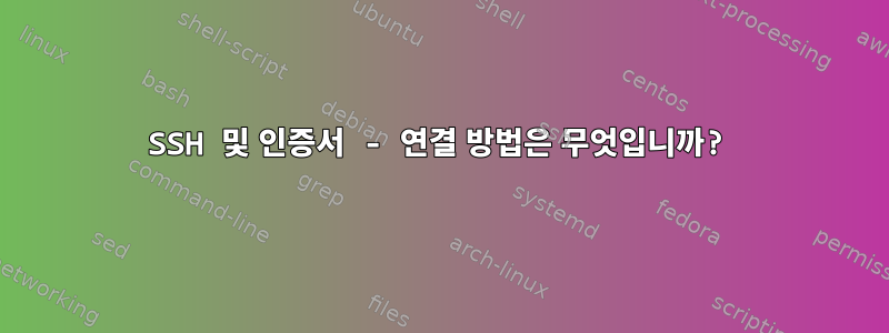 SSH 및 인증서 - 연결 방법은 무엇입니까?