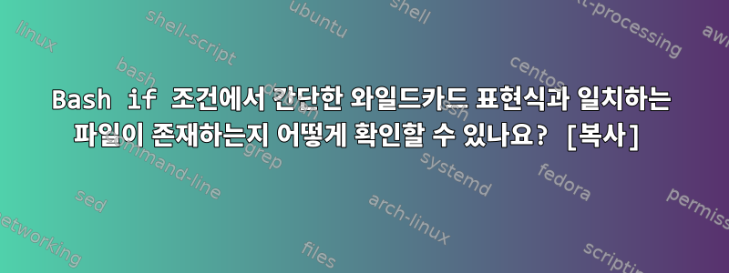 Bash if 조건에서 간단한 와일드카드 표현식과 일치하는 파일이 존재하는지 어떻게 확인할 수 있나요? [복사]