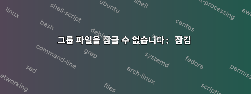 그룹 파일을 잠글 수 없습니다: 잠김