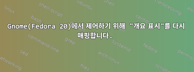 Gnome(Fedora 20)에서 제어하기 위해 "개요 표시"를 다시 매핑합니다.