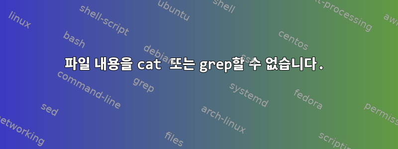 파일 내용을 cat 또는 grep할 수 없습니다.