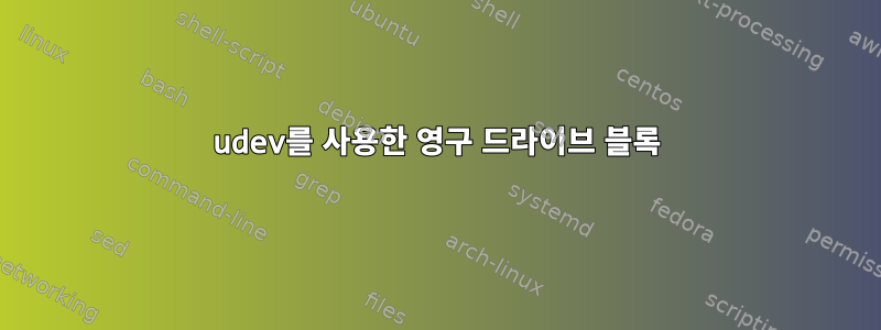 udev를 사용한 영구 드라이브 블록