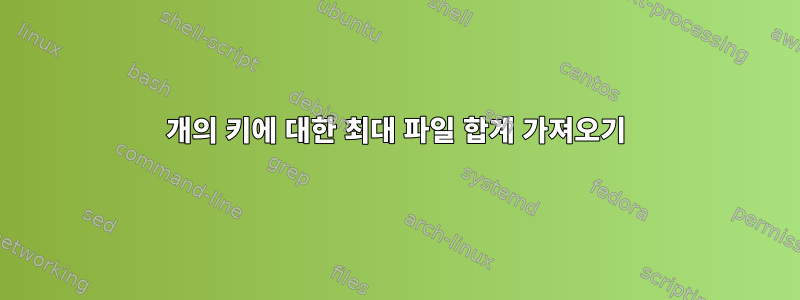 2개의 키에 대한 최대 파일 합계 가져오기