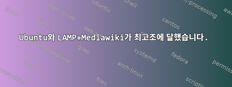 Ubuntu와 LAMP+Mediawiki가 최고조에 달했습니다.