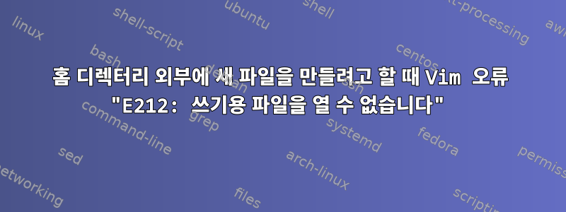 홈 디렉터리 외부에 새 파일을 만들려고 할 때 Vim 오류 "E212: 쓰기용 파일을 열 수 없습니다"