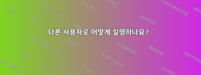 다른 사용자로 어떻게 실행하나요?