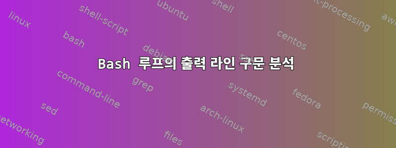 Bash 루프의 출력 라인 구문 분석