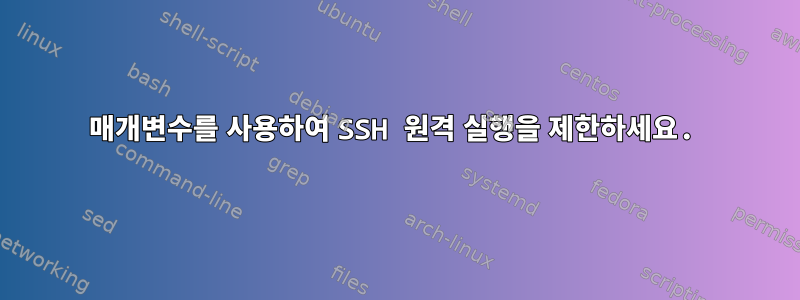 매개변수를 사용하여 SSH 원격 실행을 제한하세요.