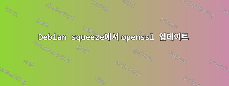 Debian squeeze에서 openssl 업데이트