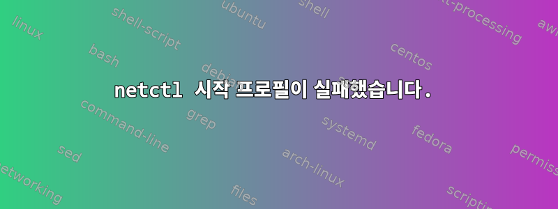 netctl 시작 프로필이 실패했습니다.