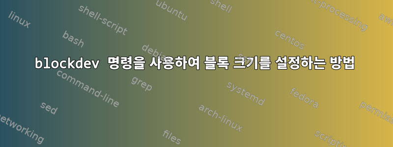 blockdev 명령을 사용하여 블록 크기를 설정하는 방법