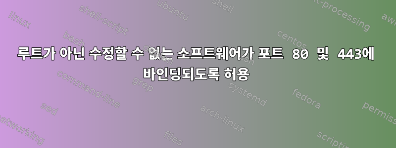 루트가 아닌 수정할 수 없는 소프트웨어가 포트 80 및 443에 바인딩되도록 허용