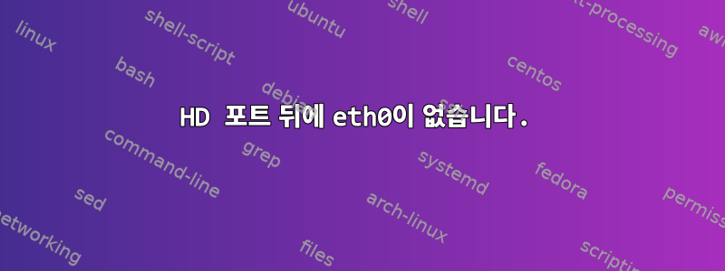 HD 포트 뒤에 eth0이 없습니다.