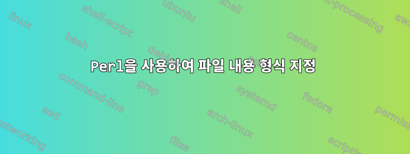 Perl을 사용하여 파일 내용 형식 지정