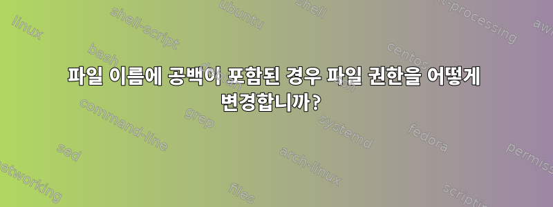 파일 이름에 공백이 포함된 경우 파일 권한을 어떻게 변경합니까?