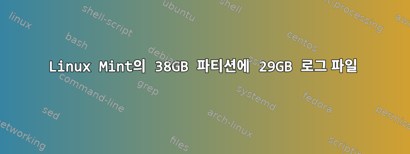 Linux Mint의 38GB 파티션에 29GB 로그 파일