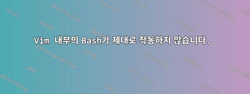 Vim 내부의 Bash가 제대로 작동하지 않습니다.