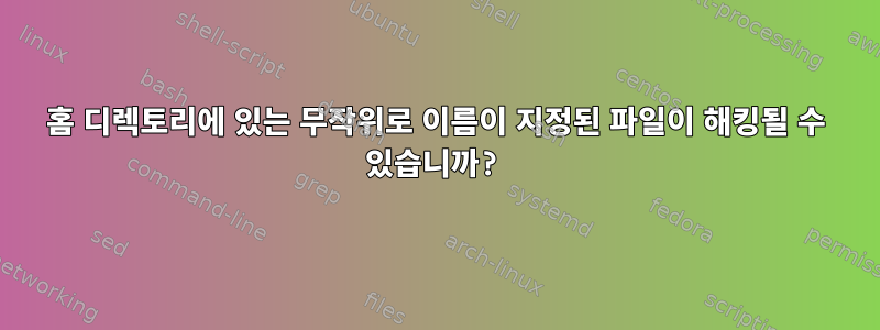 홈 디렉토리에 있는 무작위로 이름이 지정된 파일이 해킹될 수 있습니까?