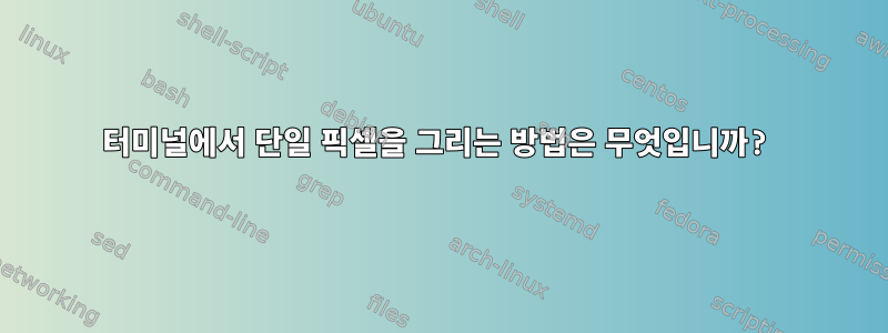 터미널에서 단일 픽셀을 그리는 방법은 무엇입니까?