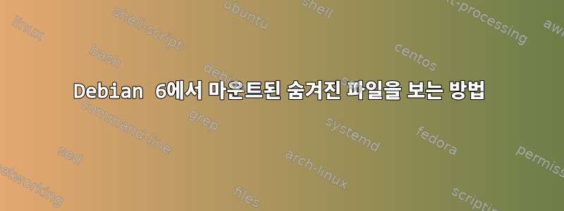 Debian 6에서 마운트된 숨겨진 파일을 보는 방법