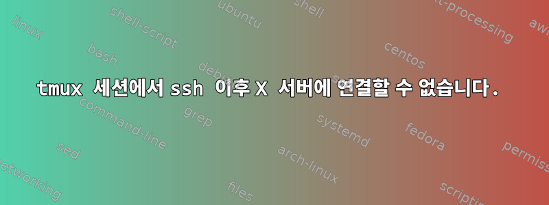 tmux 세션에서 ssh 이후 X 서버에 연결할 수 없습니다.