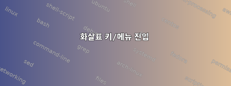 화살표 키/메뉴 진입