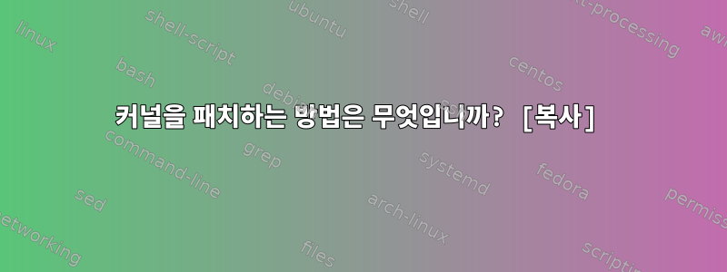 커널을 패치하는 방법은 무엇입니까? [복사]