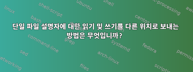 단일 파일 설명자에 대한 읽기 및 쓰기를 다른 위치로 보내는 방법은 무엇입니까?