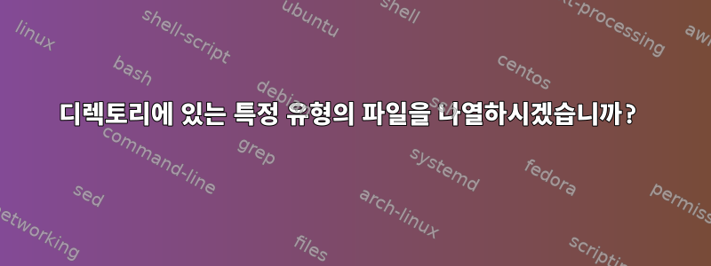 디렉토리에 있는 특정 유형의 파일을 나열하시겠습니까?