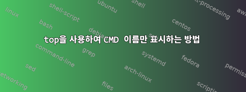 top을 사용하여 CMD 이름만 표시하는 방법