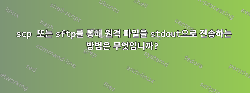 scp 또는 sftp를 통해 원격 파일을 stdout으로 전송하는 방법은 무엇입니까?