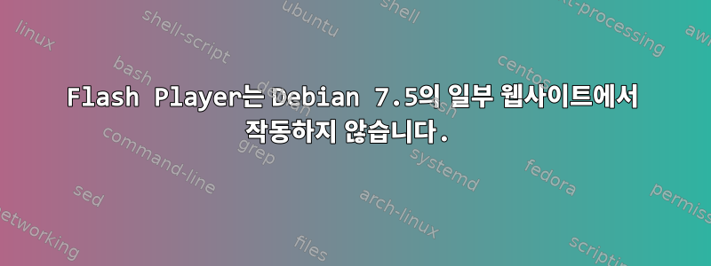 Flash Player는 Debian 7.5의 일부 웹사이트에서 작동하지 않습니다.