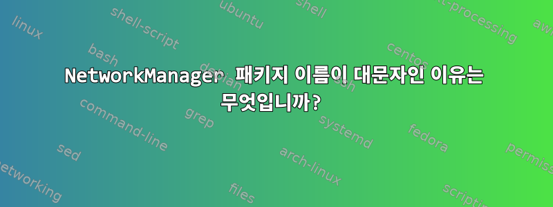 NetworkManager 패키지 이름이 대문자인 이유는 무엇입니까?