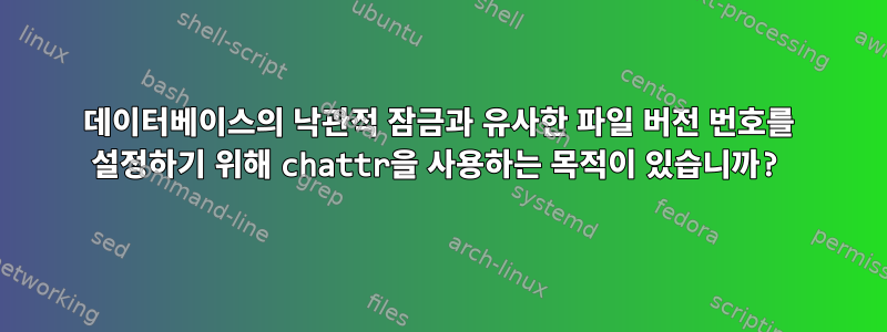 데이터베이스의 낙관적 잠금과 유사한 파일 버전 번호를 설정하기 위해 chattr을 사용하는 목적이 있습니까?