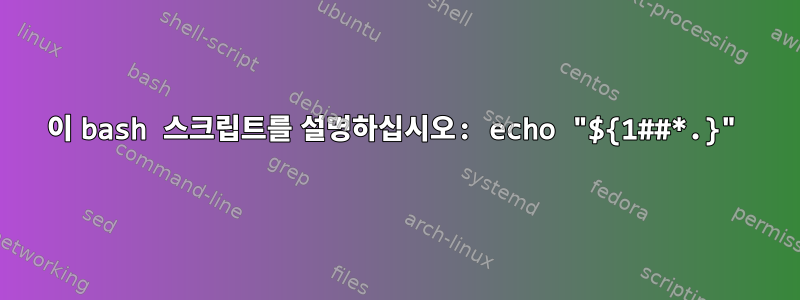 이 bash 스크립트를 설명하십시오: echo "${1##*.}"